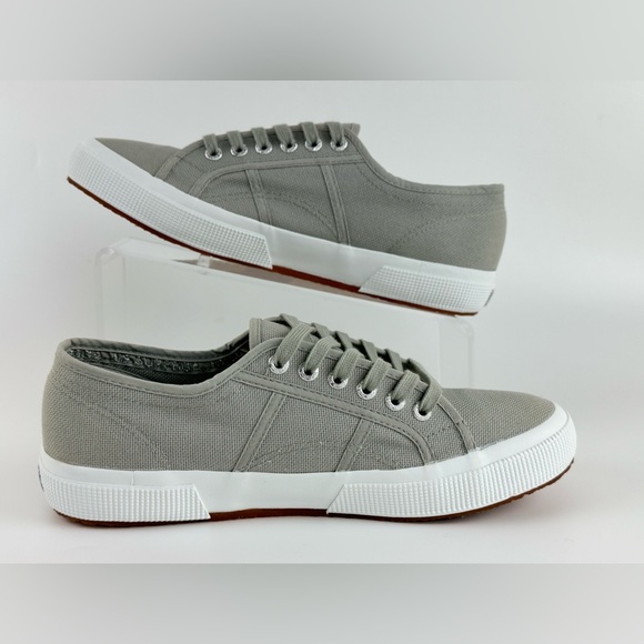 SUPERGA Unisex Lace Up Low Top Sneakers, Gray Canvas, US Size Men 8.5 Women 10 - Picture 2 of 13